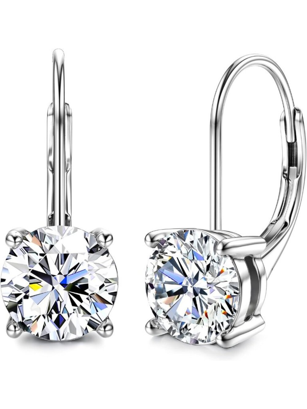 D Color Moissanite Dangle Drop Earrings in Sterling Silver for Women - Elegant